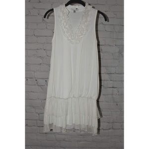KARISS White Ruffle Dress